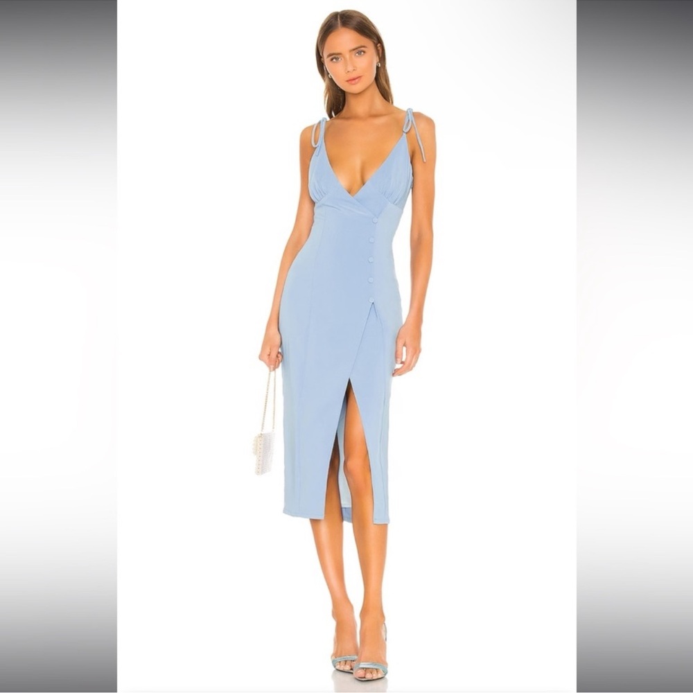 Camila Coelho Aaliyah Midi Dress in Periwinkle Blue XXS NWT